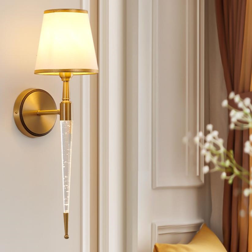 ĐOT260609 Đèn Tường Chao Vải Đuốc Pha Lê