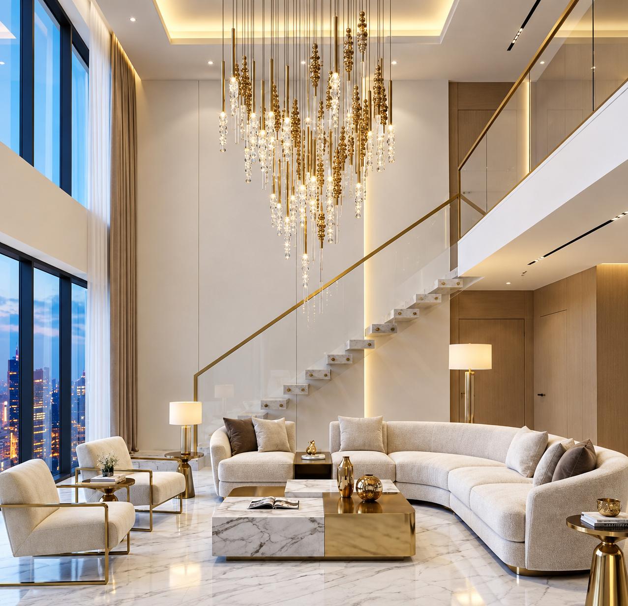 TTANG048 Đèn Thả Thông Tầng Neoclassical