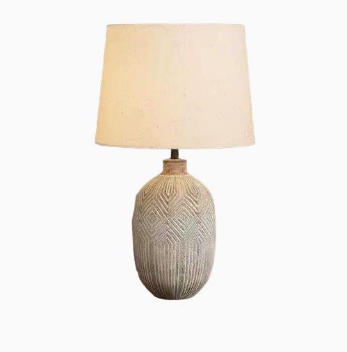 ĐB260617 Đèn Bàn Boho Sứ Khắc Nổi