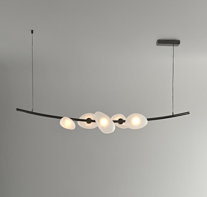 DT260619 Đèn Thả Bàn Ăn Thủy Tinh Mờ Wabi Sabi