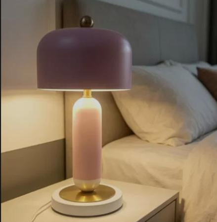 ĐB260607 Đèn Bàn Nấm Sắt Sơn Pastel