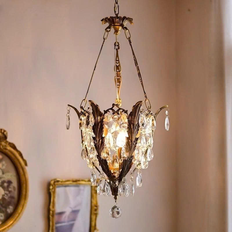 ĐC26088 Đèn Chùm Pha Lê Lá Cổ Điển
