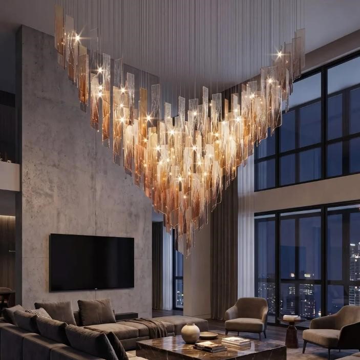 TTANG047 Đèn Thả Thông Tầng Modern Luxury