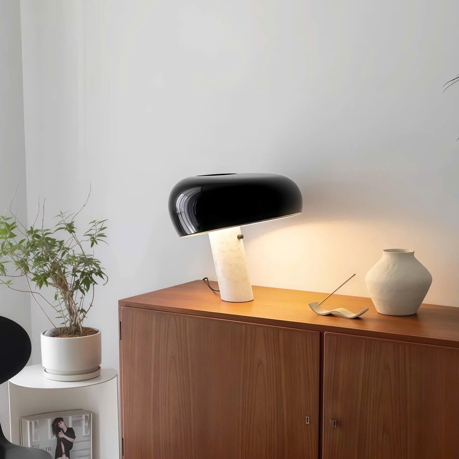 ĐB260609 Đèn Bàn Hình Nấm Thân Đá Tự Nhiên