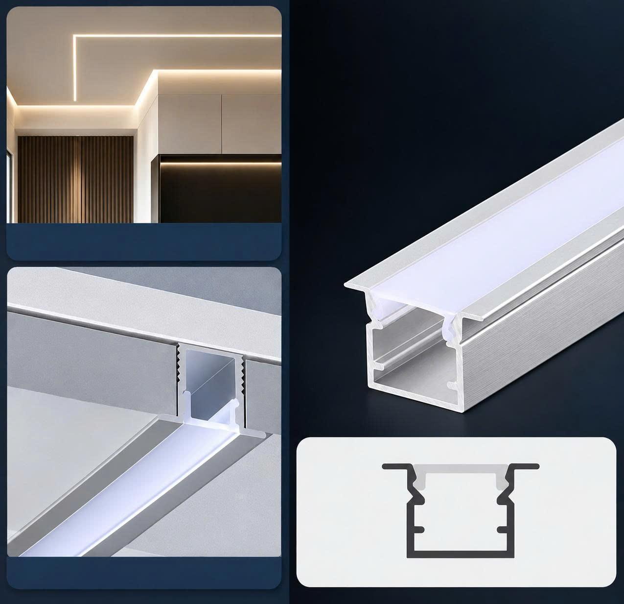 Thanh nhôm định hình LED U lắp âm