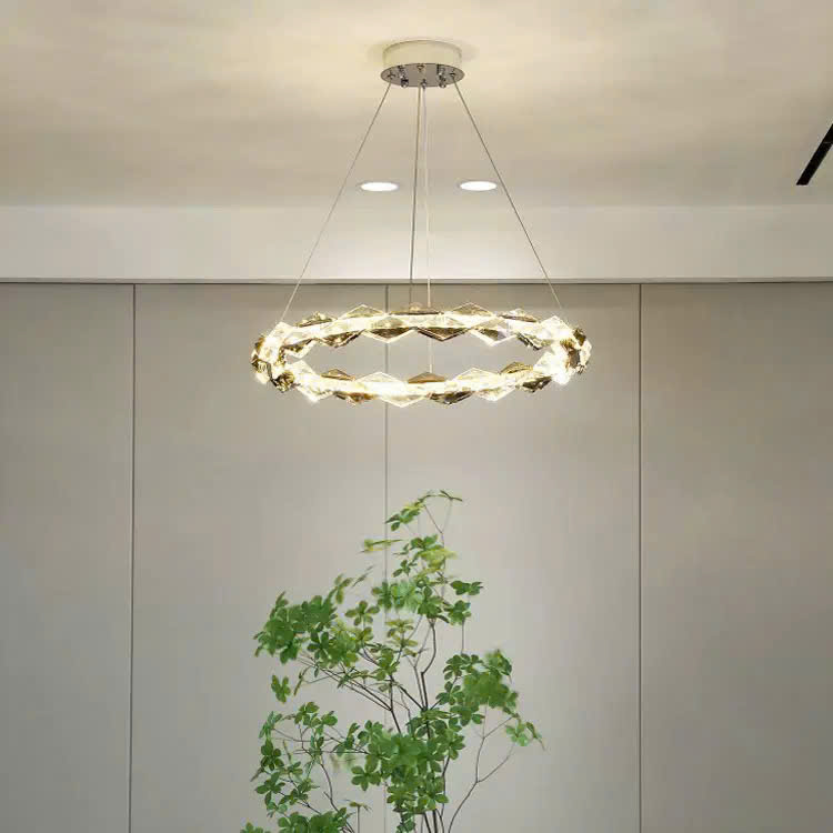 ĐC26097 Đèn Chùm Pha Lê Vòng Xoắn Ánh Kim