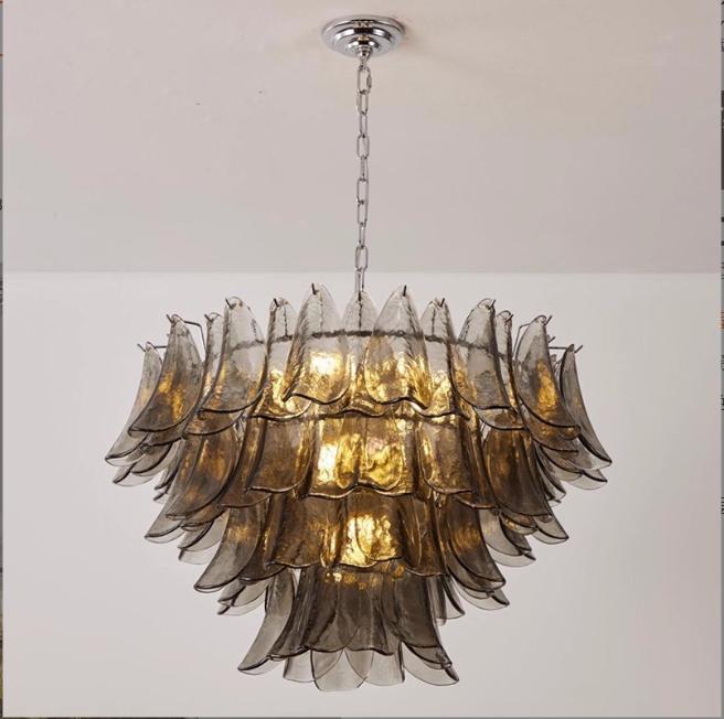 ĐC26080 Đèn Chùm Thủy Tinh Xếp Tầng Cánh Hoa
