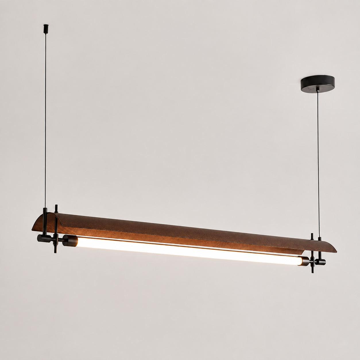 DT260635 Đèn Thả Ngang Japandi Chao Gỗ
