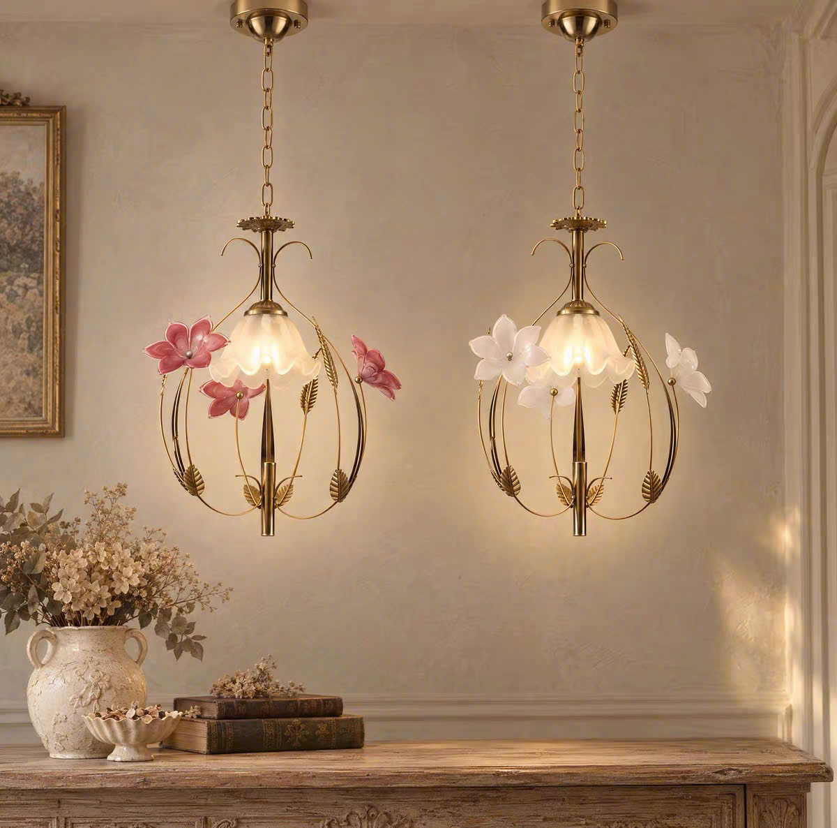 ĐT260666 Đèn Thả Hoa Nghệ Thuật Florielle