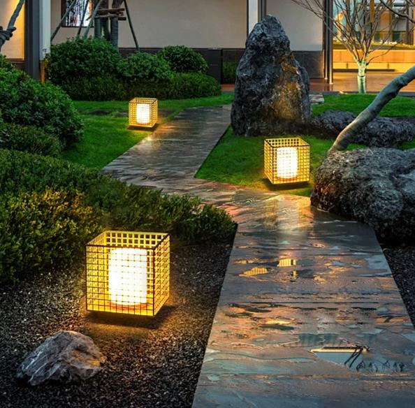 ĐOTNT260605 Đèn Sân Vườn Lồng Lưới Đá Vân