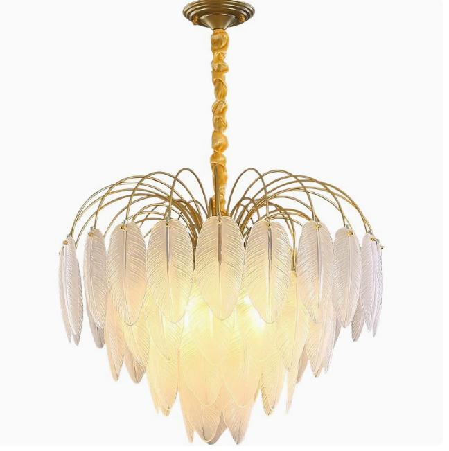 ĐC260603 Đèn Chùm Thủy Tinh Hình Lông Vũ