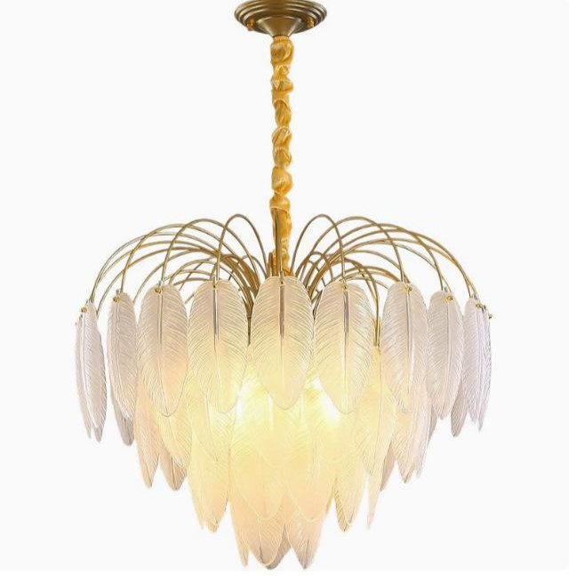 ĐC260603 Đèn Chùm Thủy Tinh Hình Lông Vũ