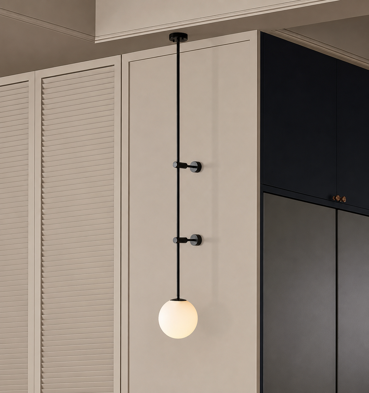 DT260623 Đèn Thả Thanh Dọc Bóng Thủy Tinh