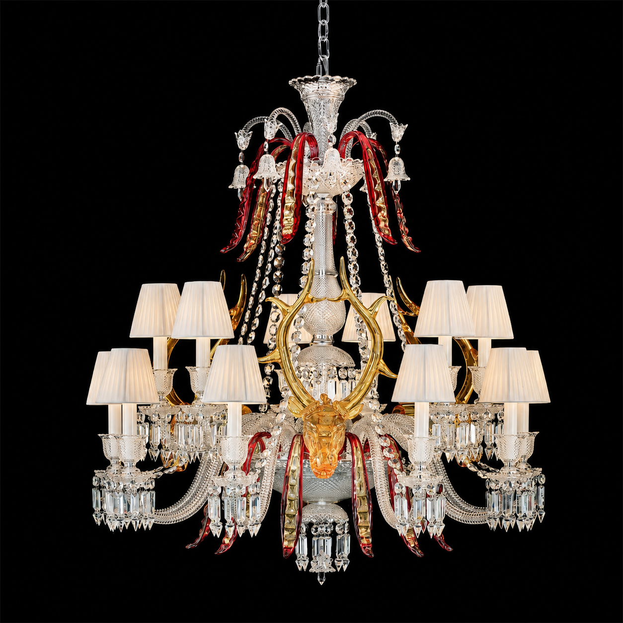 ĐC26077 Đèn Chùm Thủy Tinh Murano Đầu Hươu.png