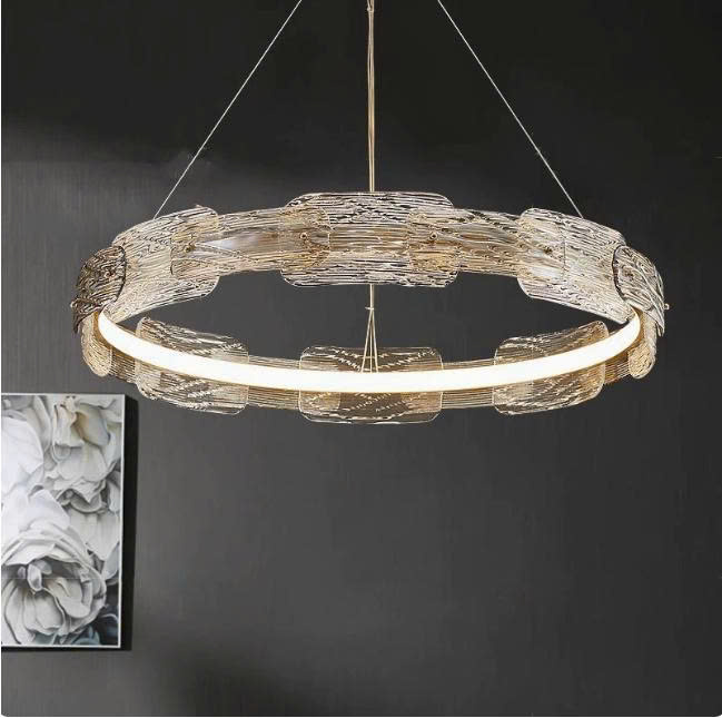 DT260643 Đèn Thả Vòng Thủy Tinh Luxury