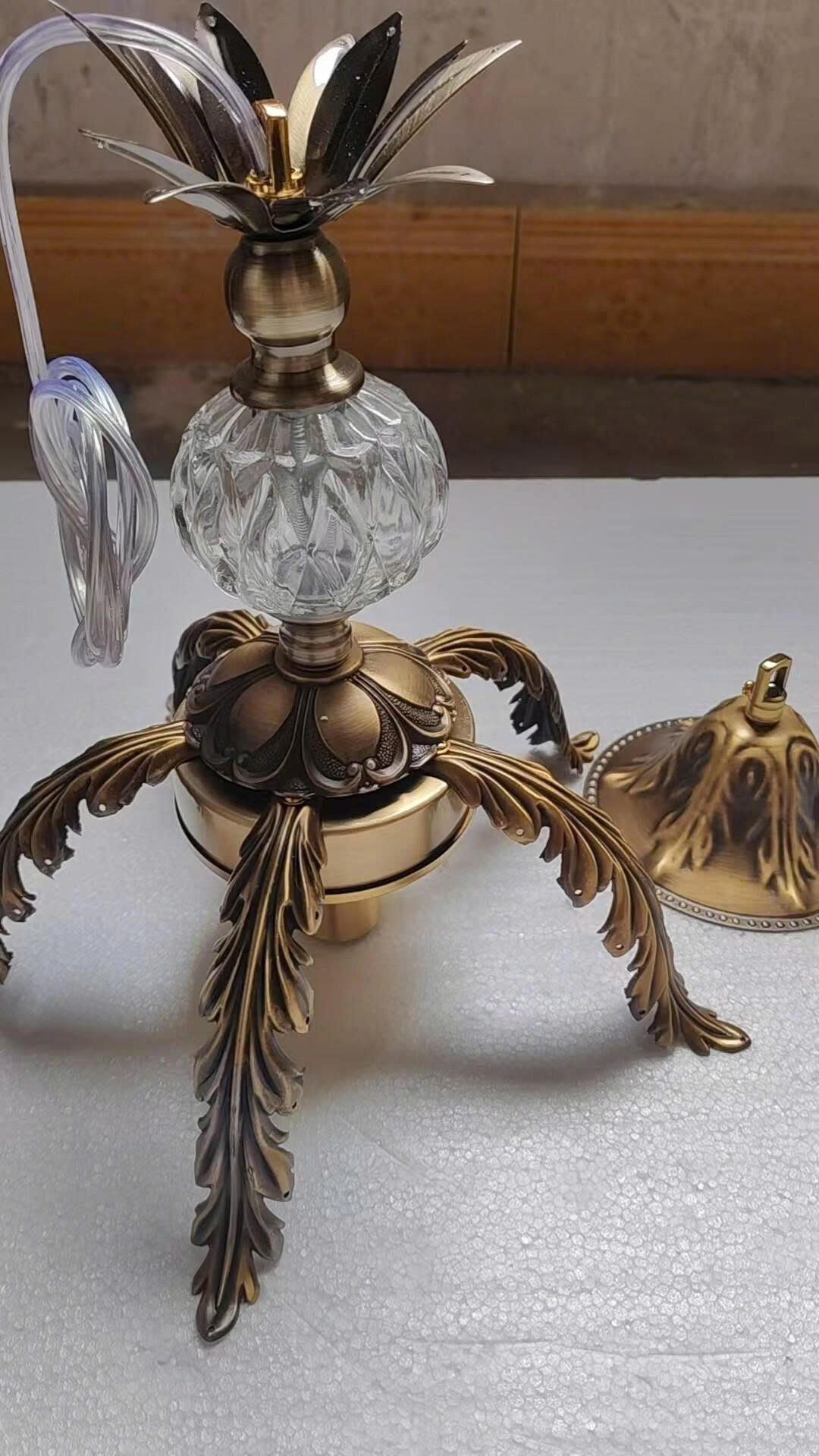 DT260639 Đèn Thả Đồng Tán Lá Vintage.jpg